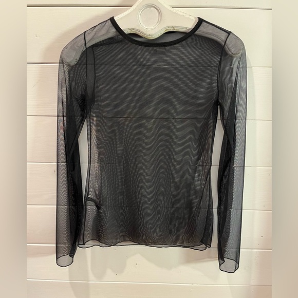 🖤KOLLONTAÏ Sheer Mesh Long Sleeve Top – Size XS - Picture 1 of 8